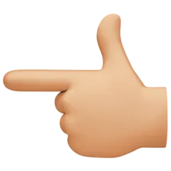 backhand index pointing left: medium-light skin tone pentru platforma Facebook
