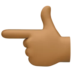 Facebook dla platformy backhand index pointing left: medium-dark skin tone