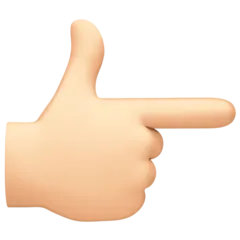 backhand index pointing right: light skin tone per la piattaforma Facebook