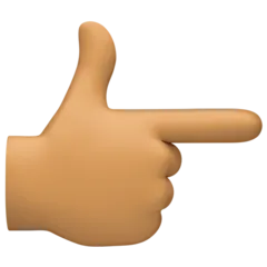 Facebook 플랫폼을 위한 backhand index pointing right: medium skin tone