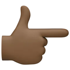 Facebook dla platformy backhand index pointing right: dark skin tone