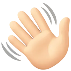 Facebook dla platformy waving hand: light skin tone