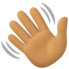 Facebook 플랫폼을 위한 waving hand: medium skin tone