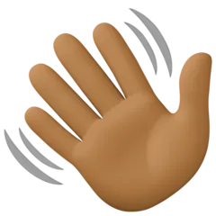 waving hand: medium-dark skin tone für Facebook Plattform