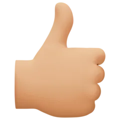 thumbs up: medium-light skin tone für Facebook Plattform