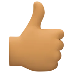 Facebook 플랫폼을 위한 thumbs up: medium skin tone