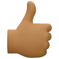 thumbs up: medium-dark skin tone untuk platform Facebook
