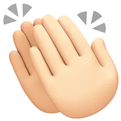 clapping hands: light skin tone สำหรับแพลตฟอร์ม Facebook
