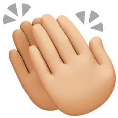 Facebook 플랫폼을 위한 clapping hands: medium-light skin tone