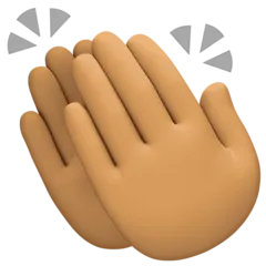 clapping hands: medium skin tone untuk platform Facebook