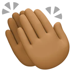 Facebook 플랫폼을 위한 clapping hands: medium-dark skin tone