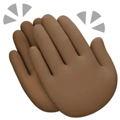Facebook 플랫폼을 위한 clapping hands: dark skin tone