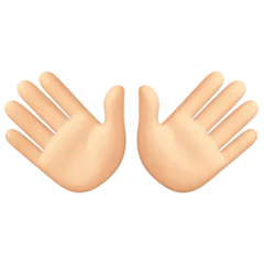open hands: light skin tone per la piattaforma Facebook