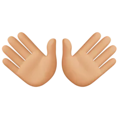 open hands: medium-light skin tone untuk platform Facebook