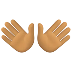 open hands: medium skin tone สำหรับแพลตฟอร์ม Facebook