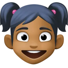 girl: medium-dark skin tone pentru platforma Facebook