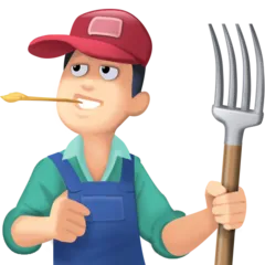 man farmer: light skin tone for Facebook platform