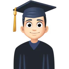 man student: light skin tone for Facebook platform