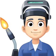 man factory worker: light skin tone pentru platforma Facebook