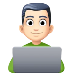 man technologist: light skin tone para la plataforma Facebook