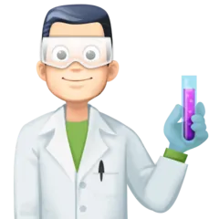 man scientist: light skin tone für Facebook Plattform