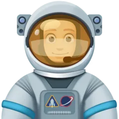 man astronaut: light skin tone pentru platforma Facebook