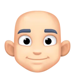 Facebook dla platformy man: light skin tone, bald