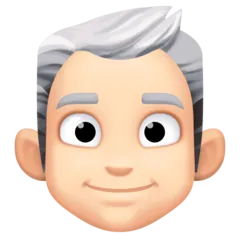 man: light skin tone, white hair til Facebook platform