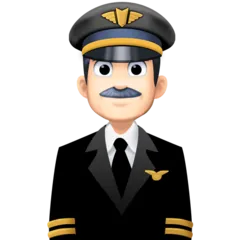 man pilot: light skin tone til Facebook platform