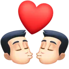 kiss: man, man, light skin tone untuk platform Facebook