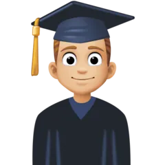 man student: medium-light skin tone für Facebook Plattform