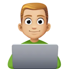 man technologist: medium-light skin tone สำหรับแพลตฟอร์ม Facebook