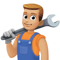 man mechanic: medium-light skin tone til Facebook platform
