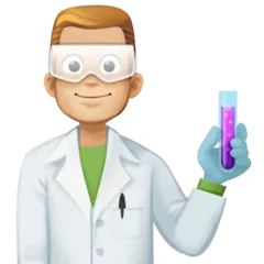 Facebook platformu için man scientist: medium-light skin tone