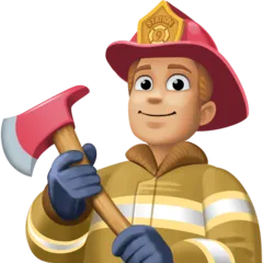 man firefighter: medium-light skin tone per la piattaforma Facebook