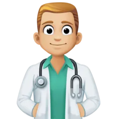 man health worker: medium-light skin tone pentru platforma Facebook