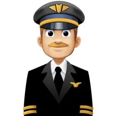 man pilot: medium-light skin tone alustalla Facebook