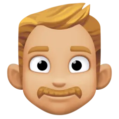 man: medium-light skin tone สำหรับแพลตฟอร์ม Facebook