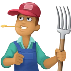 man farmer: medium skin tone für Facebook Plattform