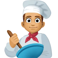 man cook: medium skin tone untuk platform Facebook