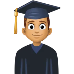 Facebook platformu için man student: medium skin tone