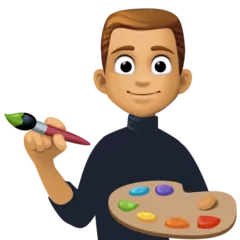 man artist: medium skin tone สำหรับแพลตฟอร์ม Facebook