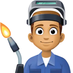 man factory worker: medium skin tone para a plataforma Facebook