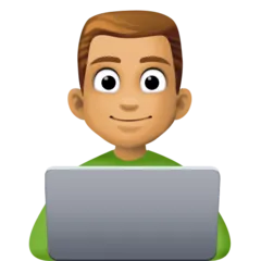 man technologist: medium skin tone pentru platforma Facebook