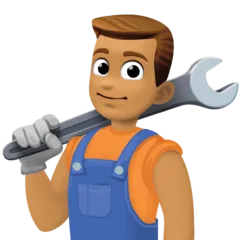 man mechanic: medium skin tone สำหรับแพลตฟอร์ม Facebook