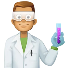 man scientist: medium skin tone pour la plateforme Facebook