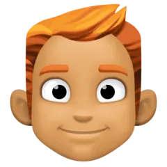 man: medium skin tone, red hair pour la plateforme Facebook