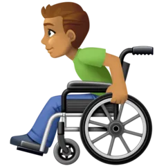 man in manual wheelchair: medium skin tone untuk platform Facebook
