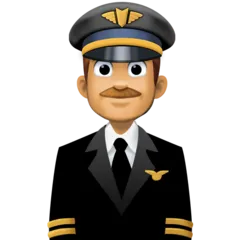 man pilot: medium skin tone für Facebook Plattform