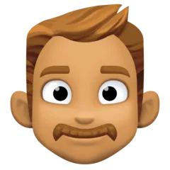 man: medium skin tone สำหรับแพลตฟอร์ม Facebook